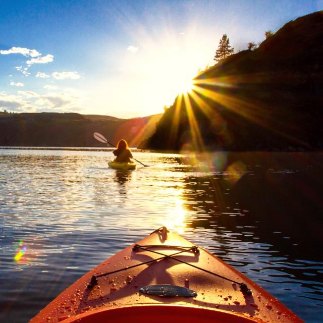 two kayakers