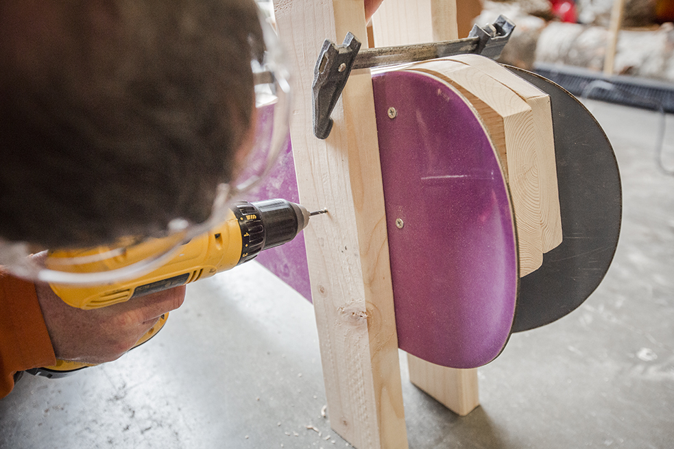 making a DIY Ski and Snowboard Adirondack Chair