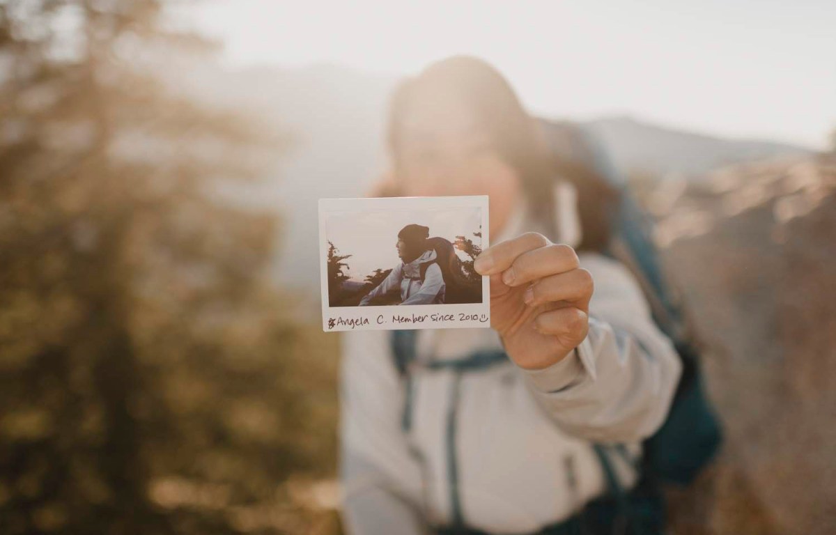 Angela with polaroid