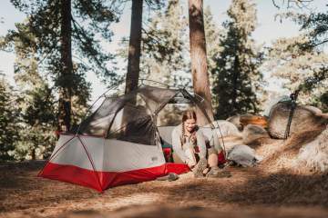 Backpacker in Quarter Dome