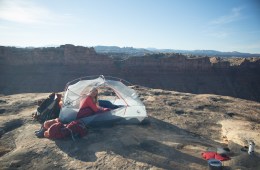 girl camping in Big Agnes Copper Spur UL 2