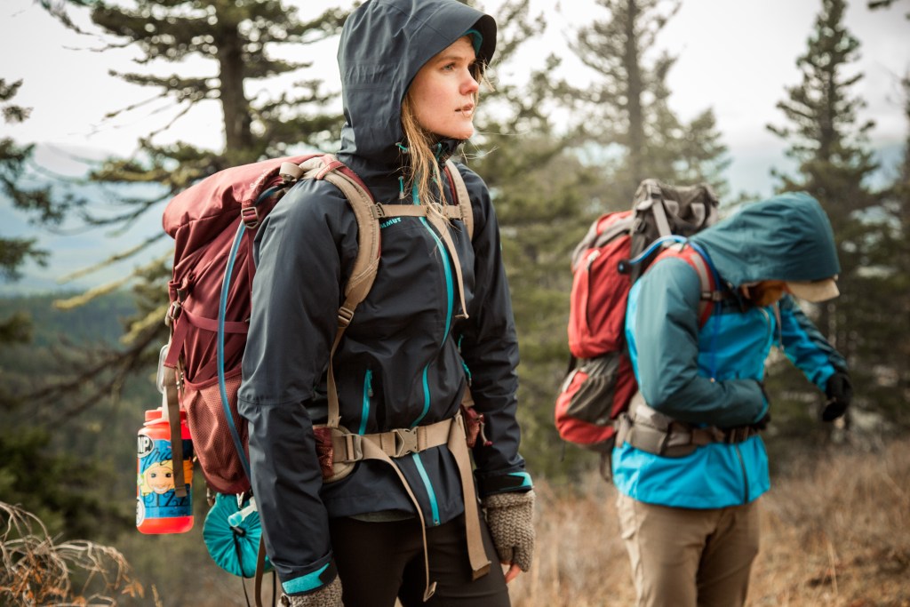 female backpacker on the trail