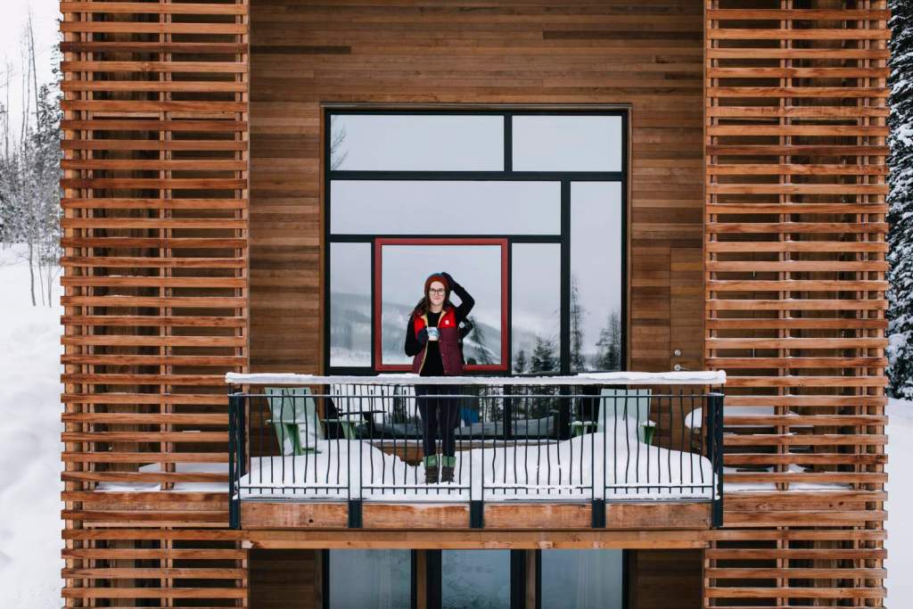 Person standing on balcony