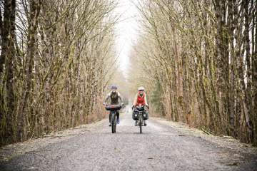 Co-op Cycles bikes on a dirt trail