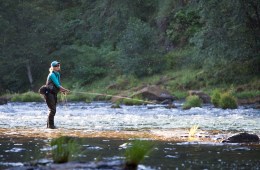 Terry Meyers fishing for steelhead