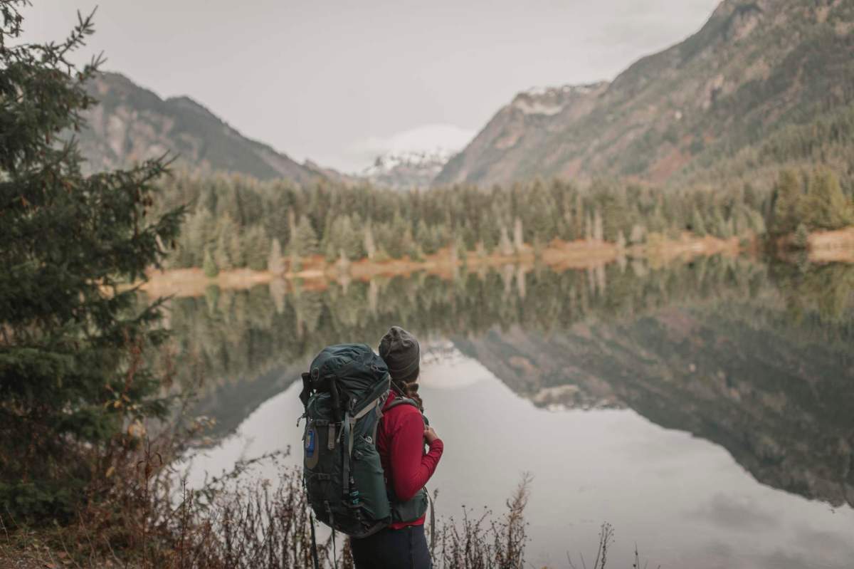 Meghan Young looks at lake