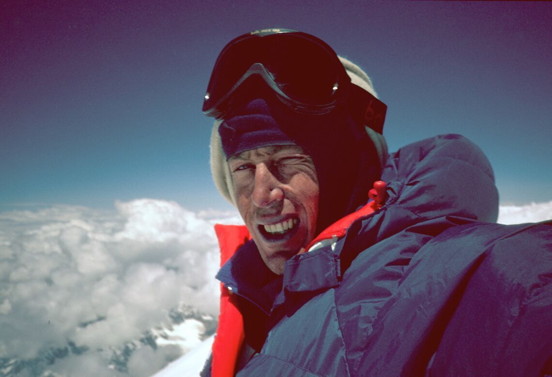 Tim Macartney-Snape on the summit of Mount Everest