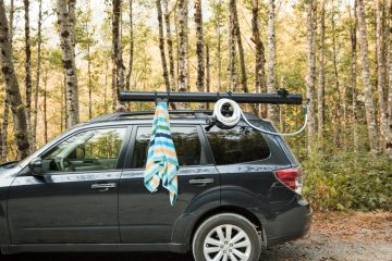Car-top solar camp shower