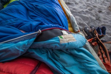 Whitney's beloved blue REI sleeping bag