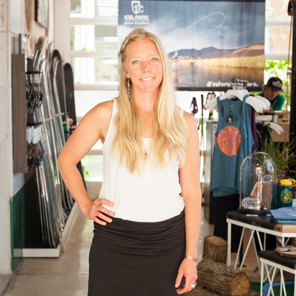Annelise in Icelantic's storefront in Golden, Colorado
