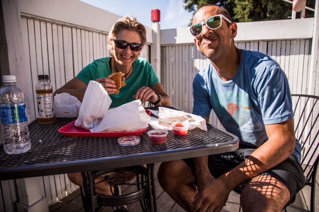 Post-ride meal on Vashon Island