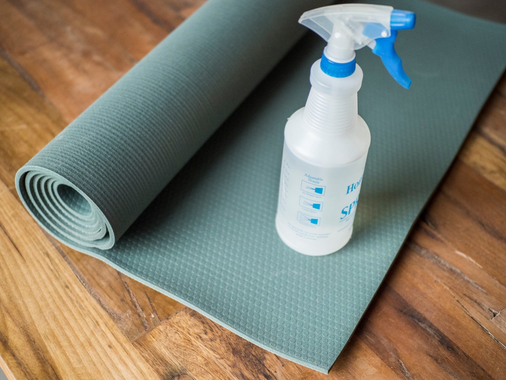 Yoga mat and cleaner