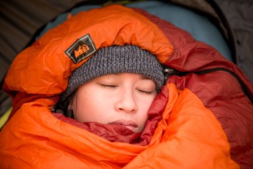 person in a sleeping bag