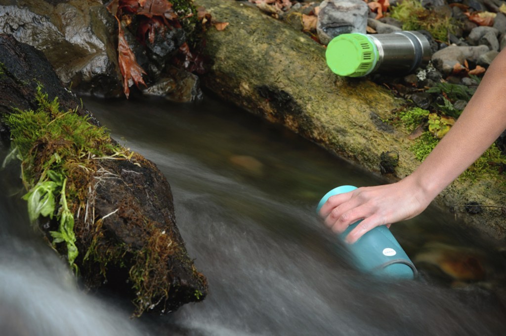 Filling up water bottle