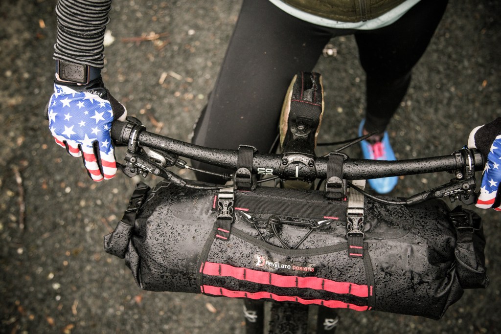 Cyclist wearing gloves