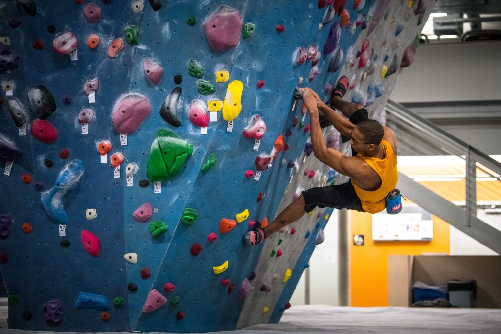Kai Lightner climbing