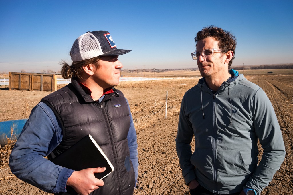 Brendan and Phil on the farm