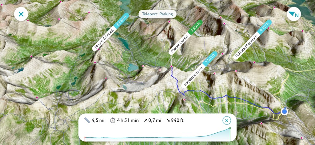 PeakVisor map of peaks in Montana.