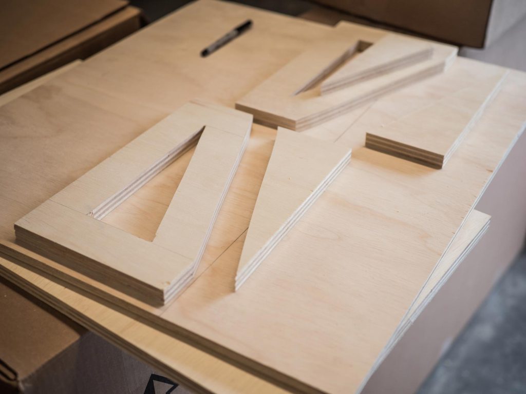 Plywood supports for the van kitchen