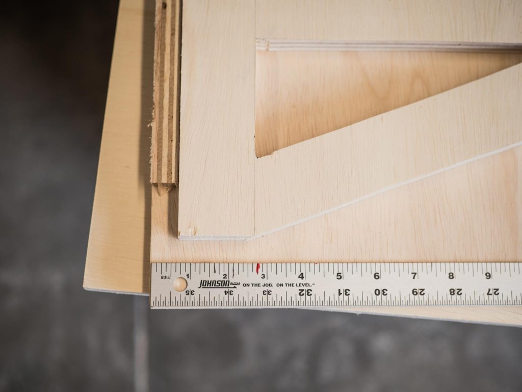 Measuring plywood to make the supports
