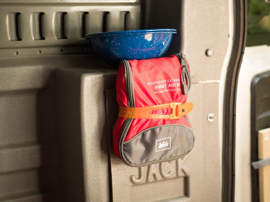 First aid kit in the van