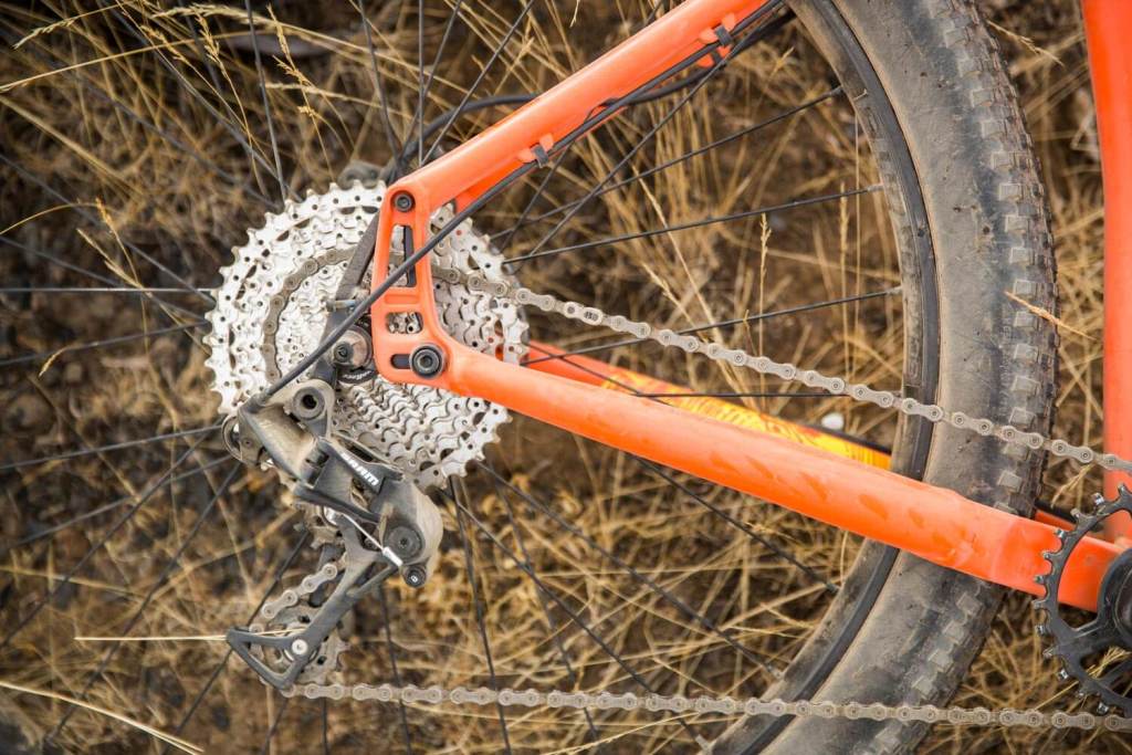 Close-up shot of the Timberjack's rear gearing.