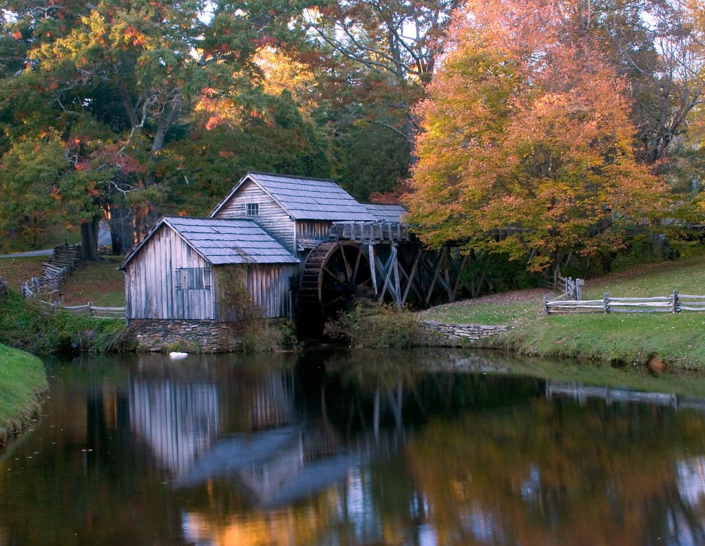 The Mabry Mill on the Blue Ridge Parkway. Photo credit: Jimmy Joe, Flickr. 