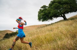 Catra Corbett running downhill.