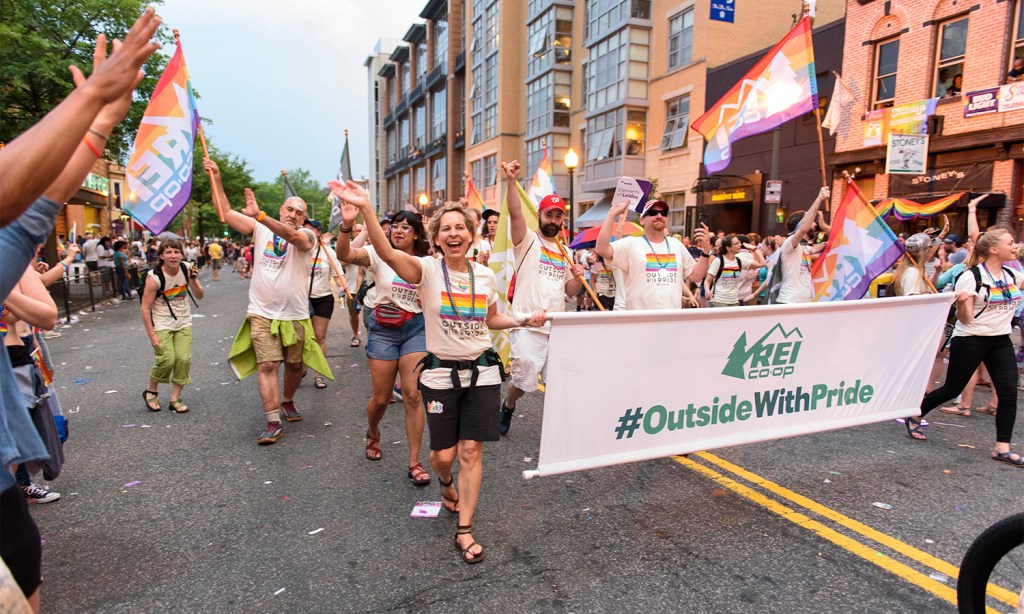 Festivalgoers chanted “REI” as we strutted down P Street NW.
