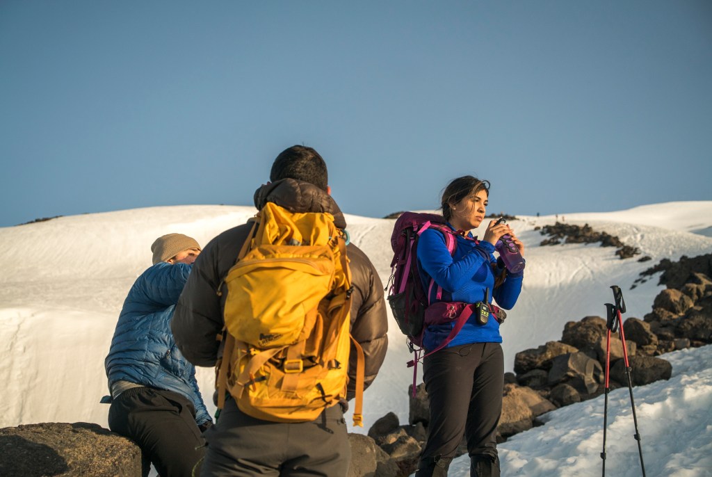 Yesenia and her brothers on Mt St Helens