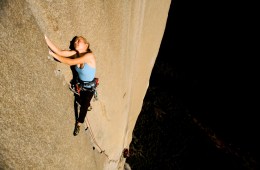 Beth Rodden rock climbing.