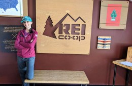 Diedre Tanenberg at the San Francisco REI store. (Photo Credit: Shelby Carpenter)