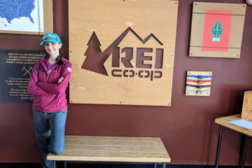 Diedre Tanenberg at the San Francisco REI store. (Photo Credit: Shelby Carpenter)