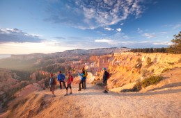 Hikers take in the view in Bryce Canyon National Park.