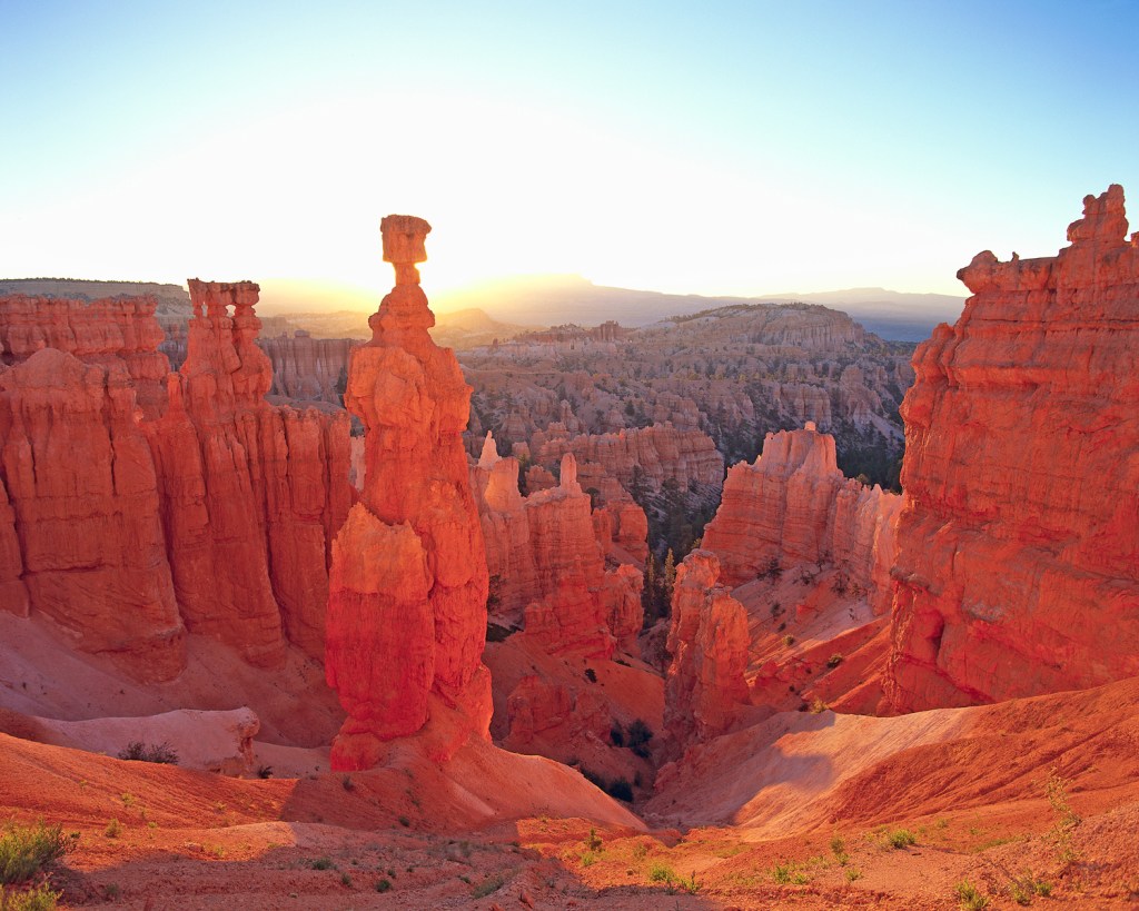 Thor's Hammer towers above the red rocks of Bryce Canyon.