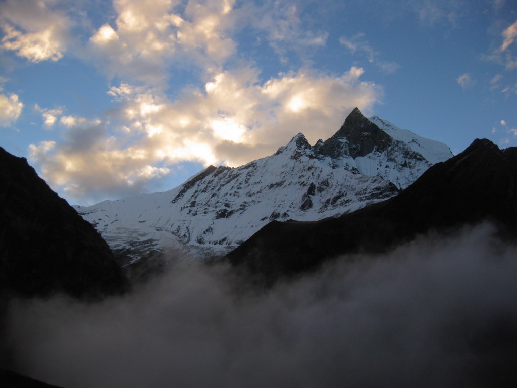 Annapurna in the clouds.