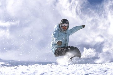 snowboarder on the slopes