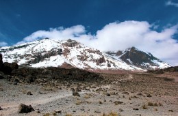 Day 3 of the expedition revealed a view of Uhuru Peak among the clouds.