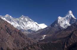 The Himalayas, with Everest on the left