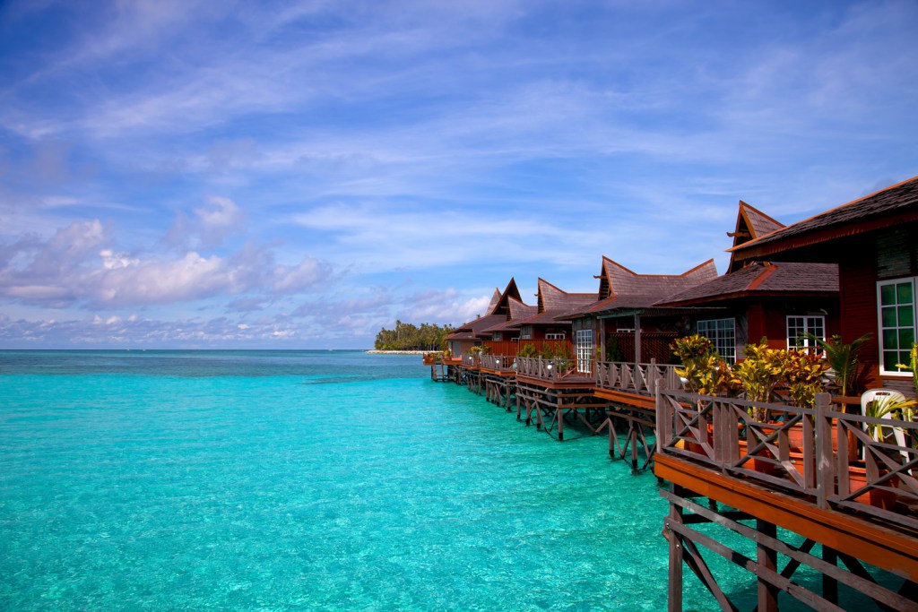 Water village on Mabul island, Sipadan, Borneo Malaysia