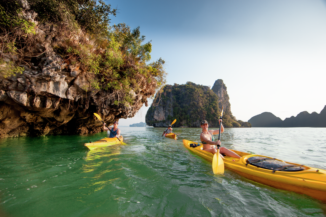 Kayaking amongst the karst formations.