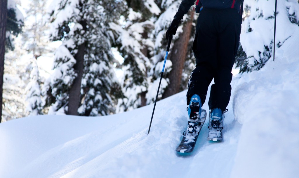 Cody Townsend easily climbs uphill on the new binding.