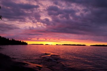 A multi-colored sunset at Isle Royale National Park.