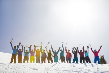 Alpine Finishing School graduating class of 2018. Selkirk Mountain Ranger, BC Canada.