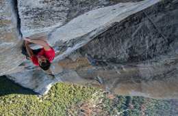 Alex Honnold making the first free solo ascent of El Capitan's Freerider in Yosemite National Park, CA. (National Geographic/Jimmy Chin)