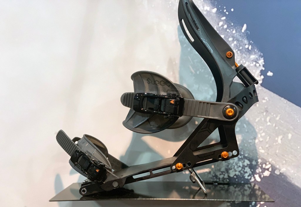 A new splitboard binding from Spark R&D, shown at the Outdoor Retailer Snow Show.