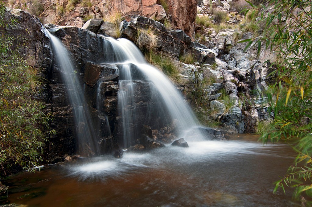 One of the main waterfalls at Seven Falls in the Catalina Mountains north of Tucson, Arizona.