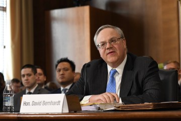 David Bernhardt at a Senate committee hearing