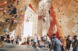 Climbers at Brooklyn Boulders in Chicago