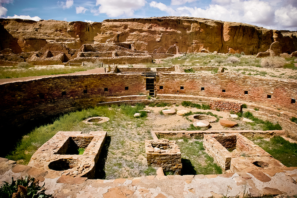 A large kiva in Chaco Culture National Historic Park.